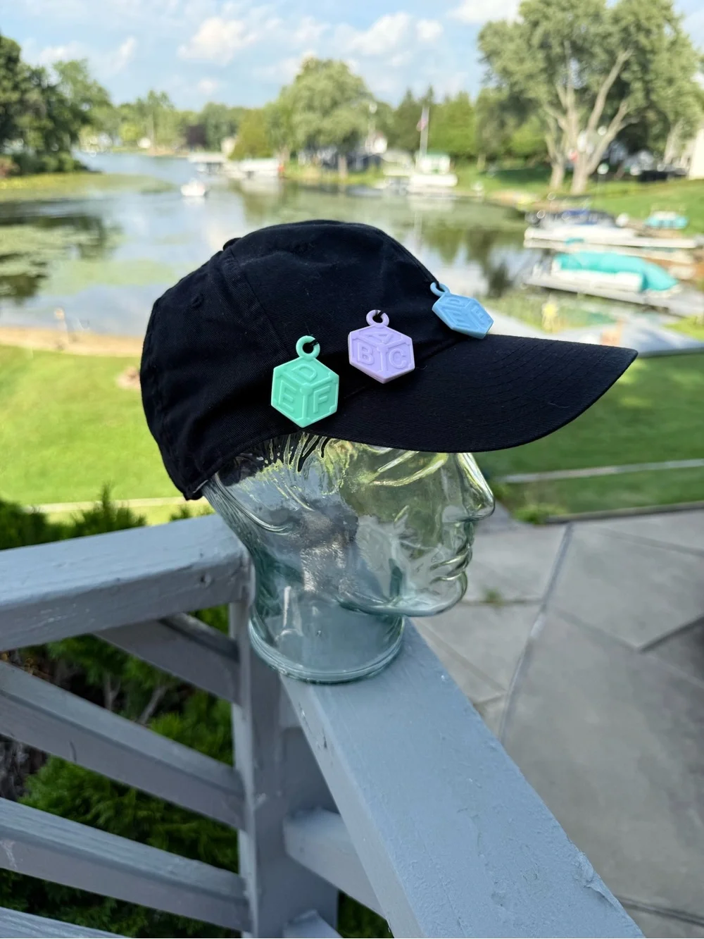 Women Black Baseball Cap with Pastel Charms one size fit all